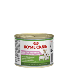 Royal Canin Starter Mousse-Полнорационный влажный корм для сук в конце беременности и в период лактации, а также для щенков от момента отъема до 2 месяцев.